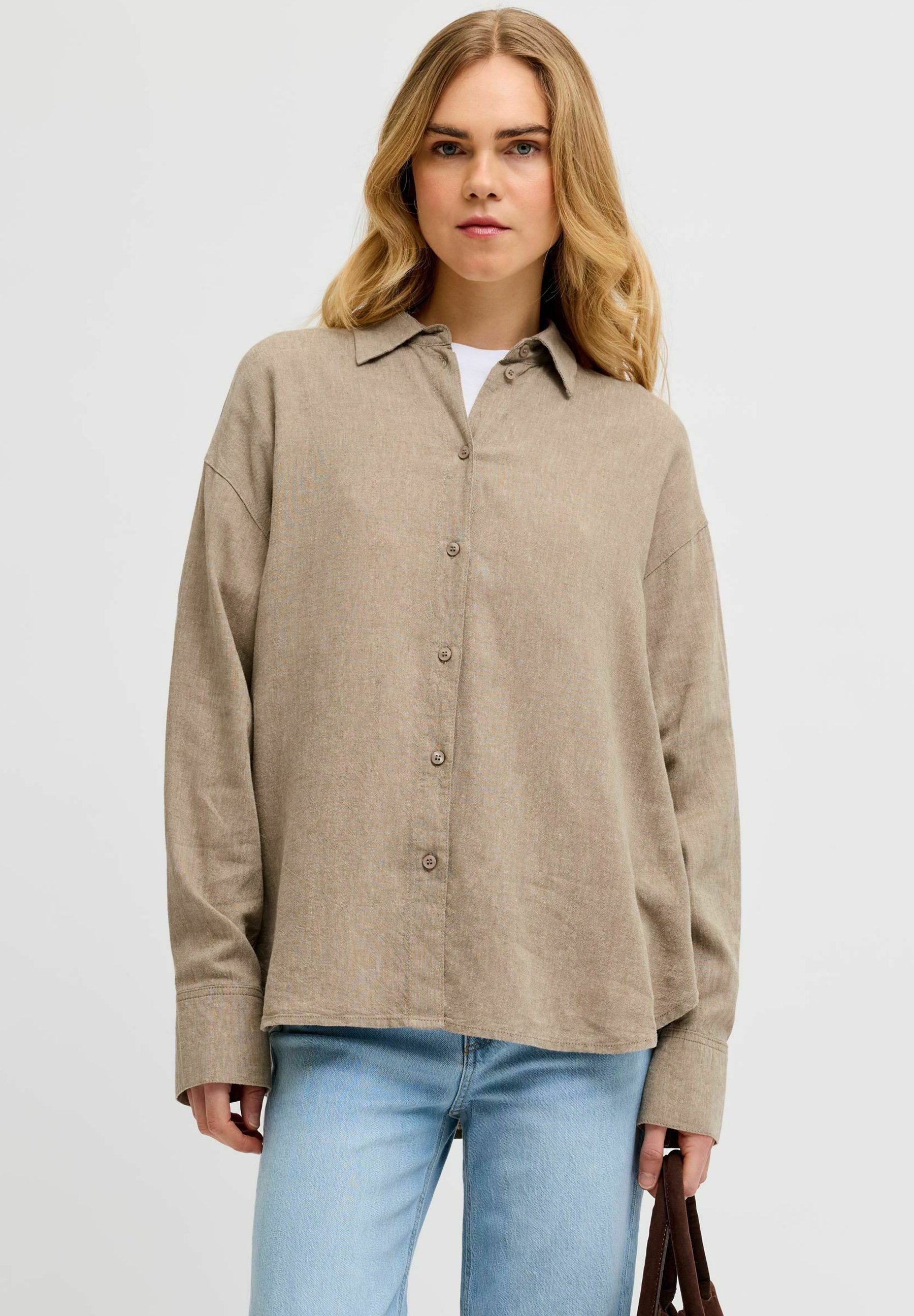 JJXX JXALMIRA - Button-down blouse - silver mink/light brown