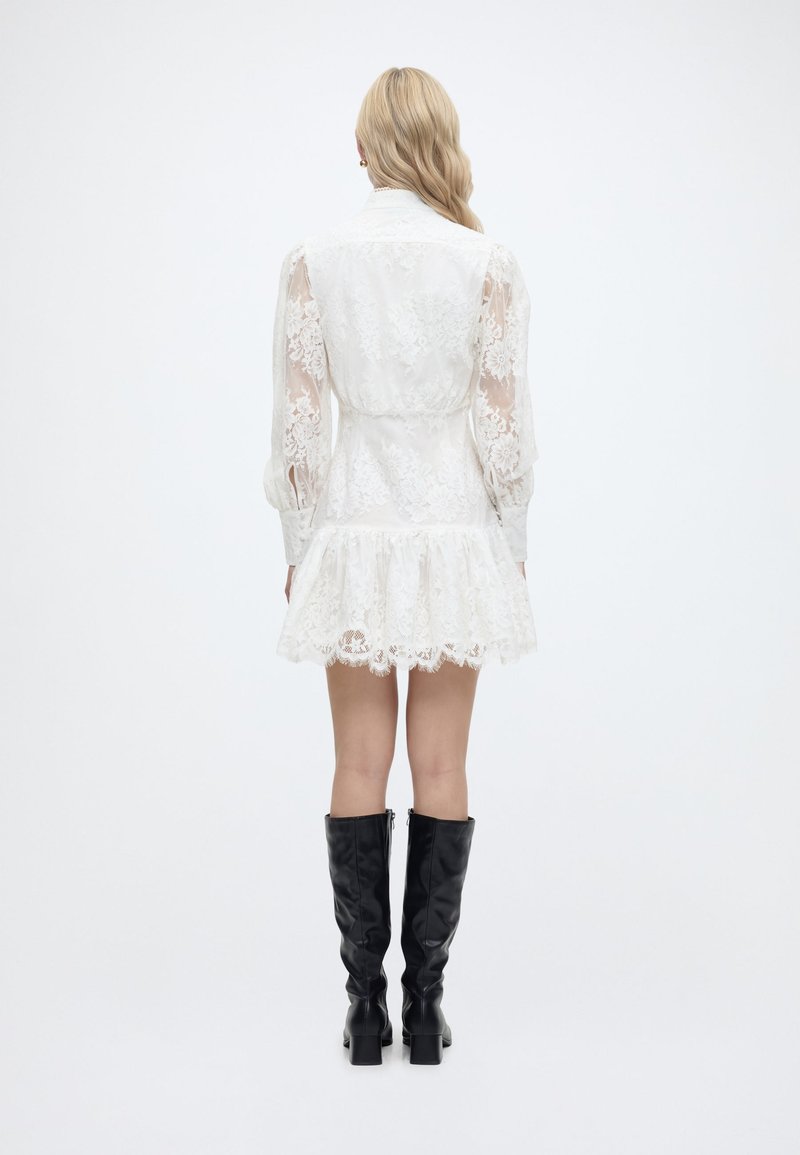 Bardot OLESSIA LACE MINI DRESS - Occasion wear - ivory/beige - Zalando.co.uk