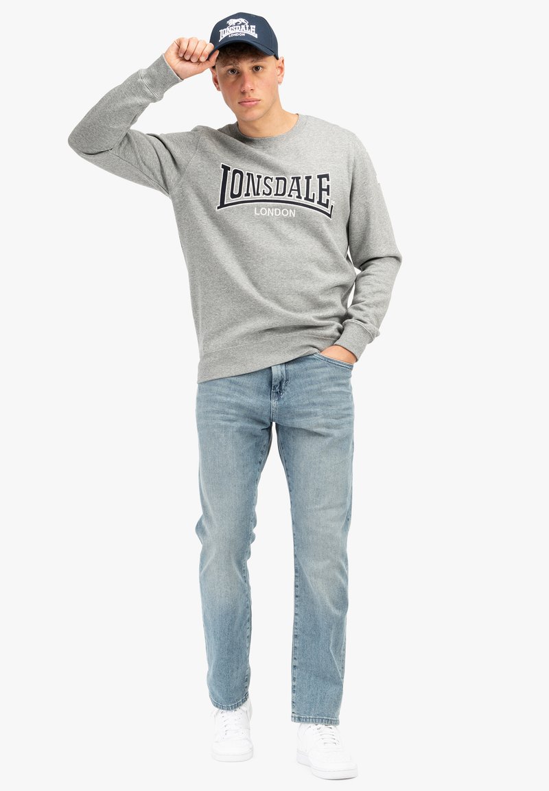 Sweat-Shirt Homme Lonsdale London Lawins Bleu/Blanc - Coupe Regular