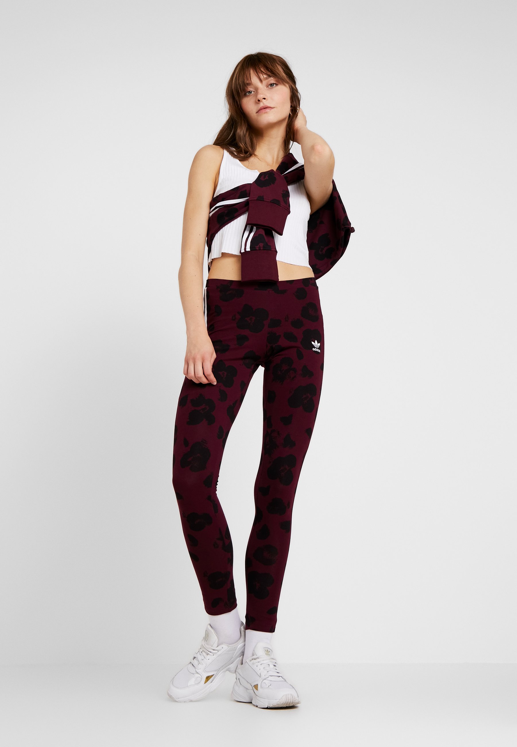 adidas Originals BELLISTA ALLOVER PRINT PULLOVER adidas Bellista Allover Print Cropped Hoodie Weinrot