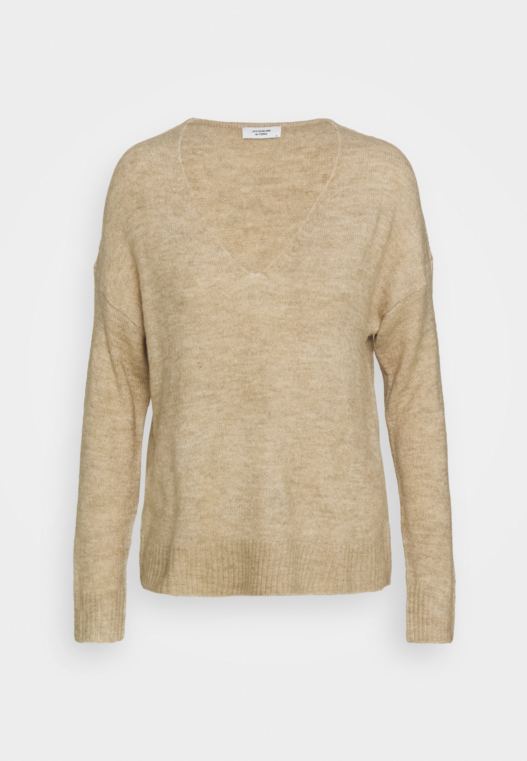 JDY V-NECK - Jumper - oatmeal melange 