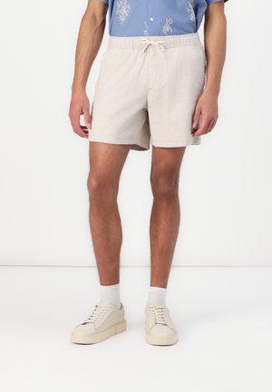 Mid-Thigh Linen-Blend Pull-On Shorts - Šortky - dune/white