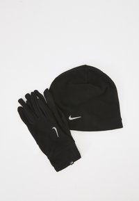 HAT AND GLOVE SET - Kootud müts - black/silver