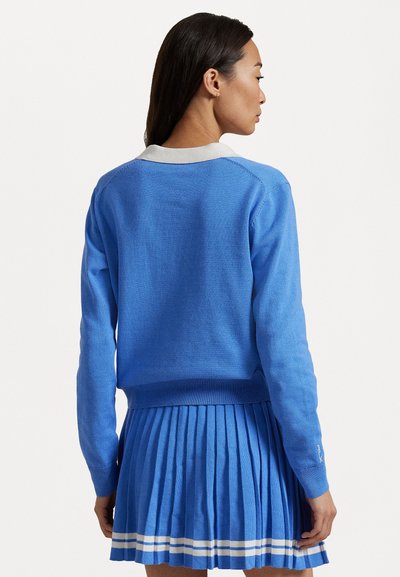 Polo Ralph Lauren PERFORMANCE POLO COLLAR JUMPER - Πουλόβερ - summer blue/ceramic white