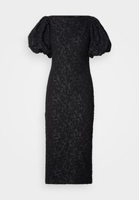 PUFF SLEEVE MIDI DRESS - Kokteilinė suknelė / vakarėlių suknelė - black