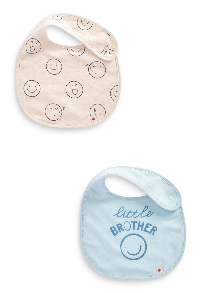 Next 2 PACK BABY BIBS Haklapp blue and neutral little brother/blå