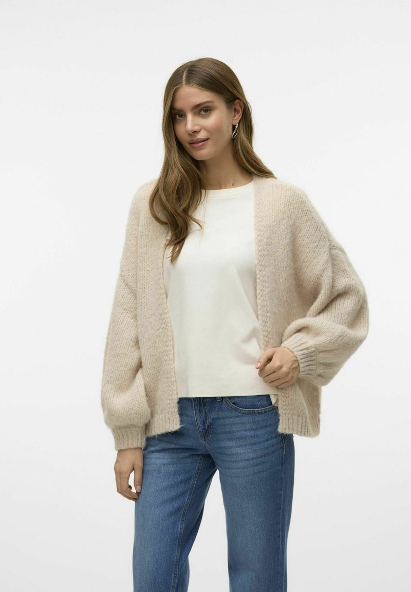 Vero Moda VMMAYBE OPEN CARDIGAN - Kardiganas - oatmeal