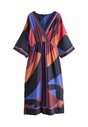 Next Maxi šaty - red blue abstract print