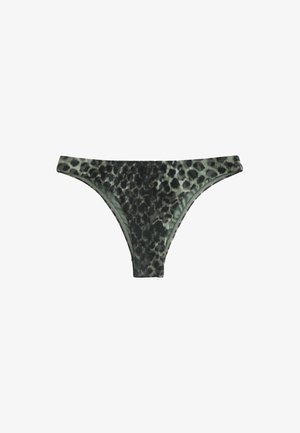 Next, REGULAR FIT - BRAZILIAN HIGH LEG - Bikinibroekje - green black leopard print