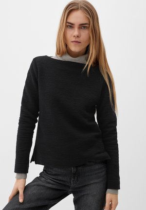 MIT MUSTERSTRUKTUR - Sweatshirt - schwarz