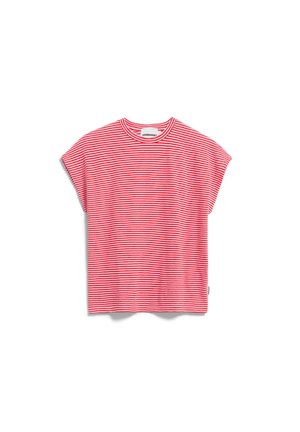 ARMEDANGELS, SLUB JERSEY STRIPE  - T-shirt imprimé - pink mist/mars red