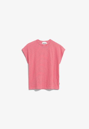 ARMEDANGELS, SLUB JERSEY STRIPE - T-shirt imprimé - pink mist/mars red