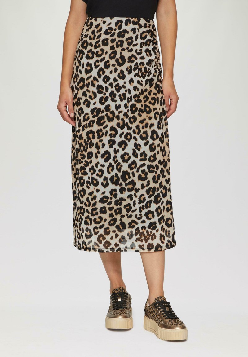 s.Oliver MET DECORATIEF TUNNELKOORD - A-line skirt - ecru