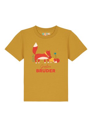 Print T-shirt - ochre