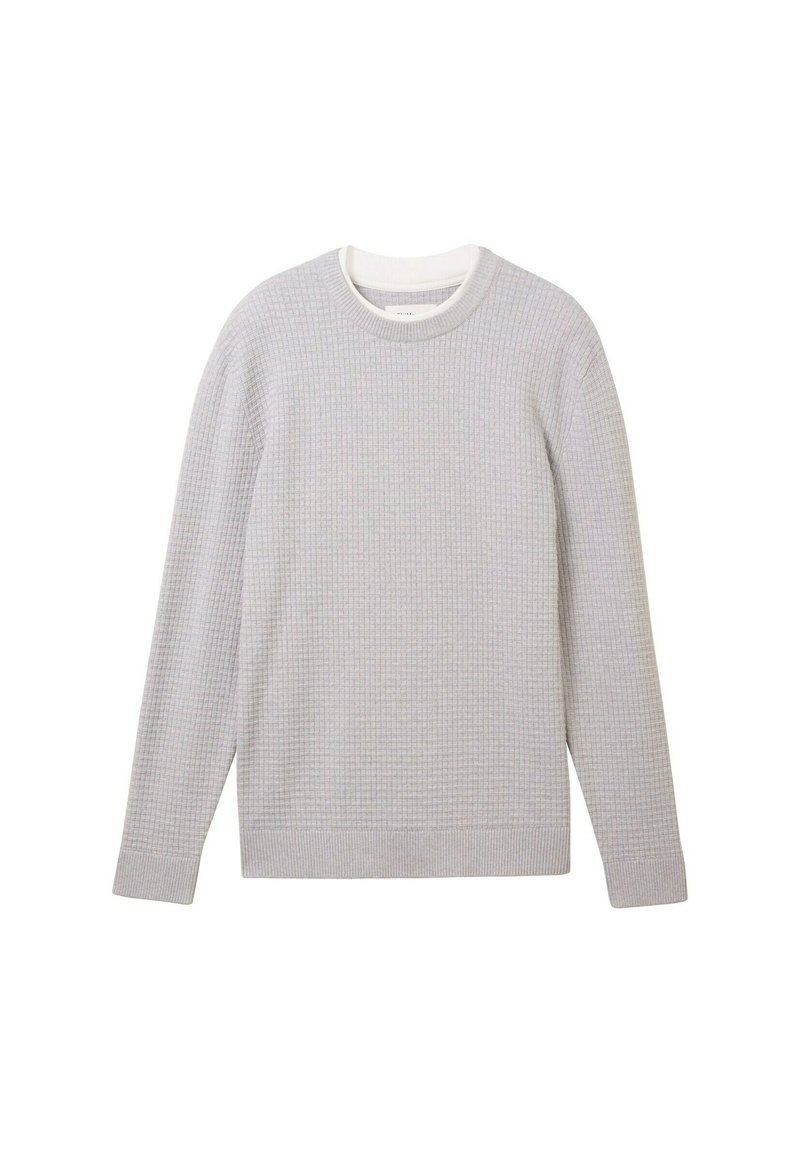 Pull Col Rond TOM TAILOR Homme - Tricot Basique Logo Brodé