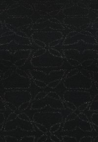 Black textured fabric with a subtle pattern of interlocking floral shapes. Material appears soft with a slight sheen.