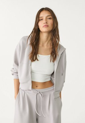 Stradivarius SOFT TOUCH HOODED - Zip-up sweatshirt - grey