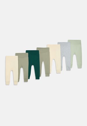 UNISEX 7 PACK - Leggingek - Nadrágok - mottled light grey/off white/light green