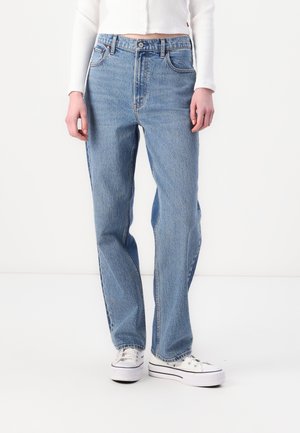 Abercrombie & Fitch FRONT TO BACK TONAL STRAIGHT - Relaxed fit jeans - blue denim