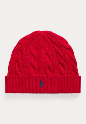Polo Ralph Lauren, CABLE-KNIT WOOL-CASHMERE BEANIE UNISEX - Плетена шапка - red