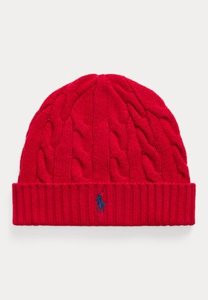 Polo Ralph Lauren, CABLE-KNIT WOOL-CASHMERE BEANIE UNISEX - Плетена шапка - red