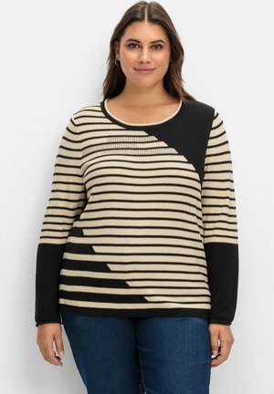 Sheego, Jumper - schwarz gestreift