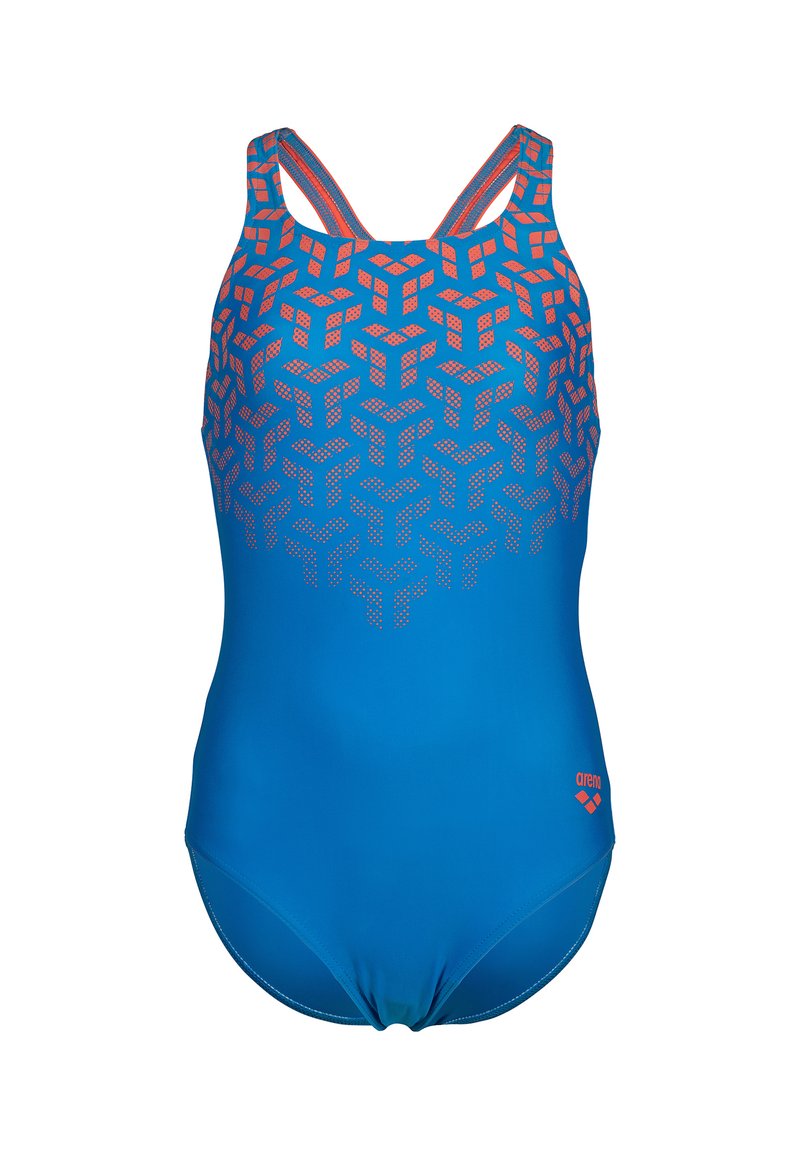 Arena KIKKO Swimsuit blue china calypso coral/blue Zalando