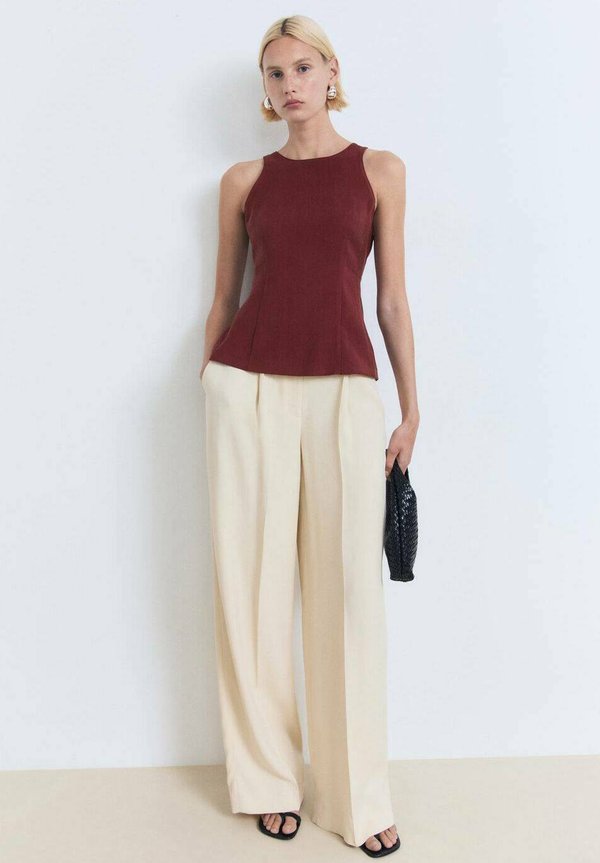 PEPLUM Z KOŁNIERZEM HALTER - Bluse - bordeaux