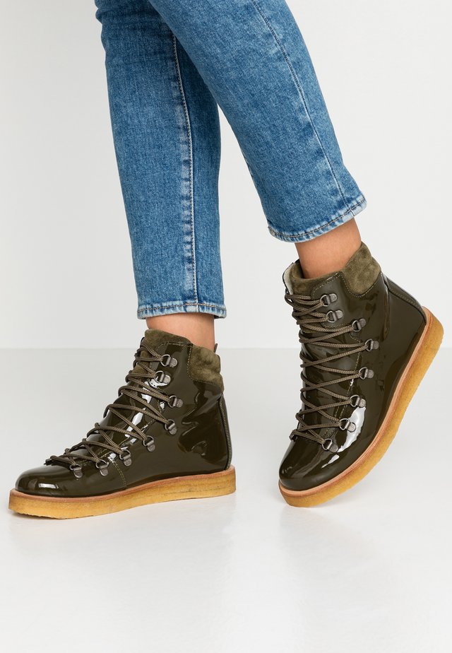 Schnürstiefelette - khaki
