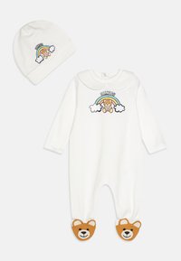 Moschino Ivory Cotton Babygrow & Hat Set