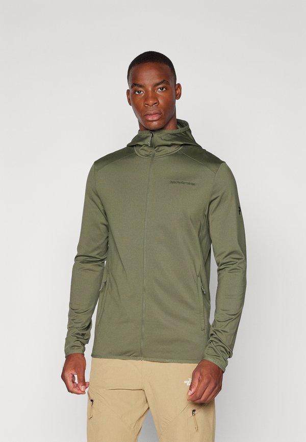 LIGHT ZIP HOOD - Fleece jacket - pine needle