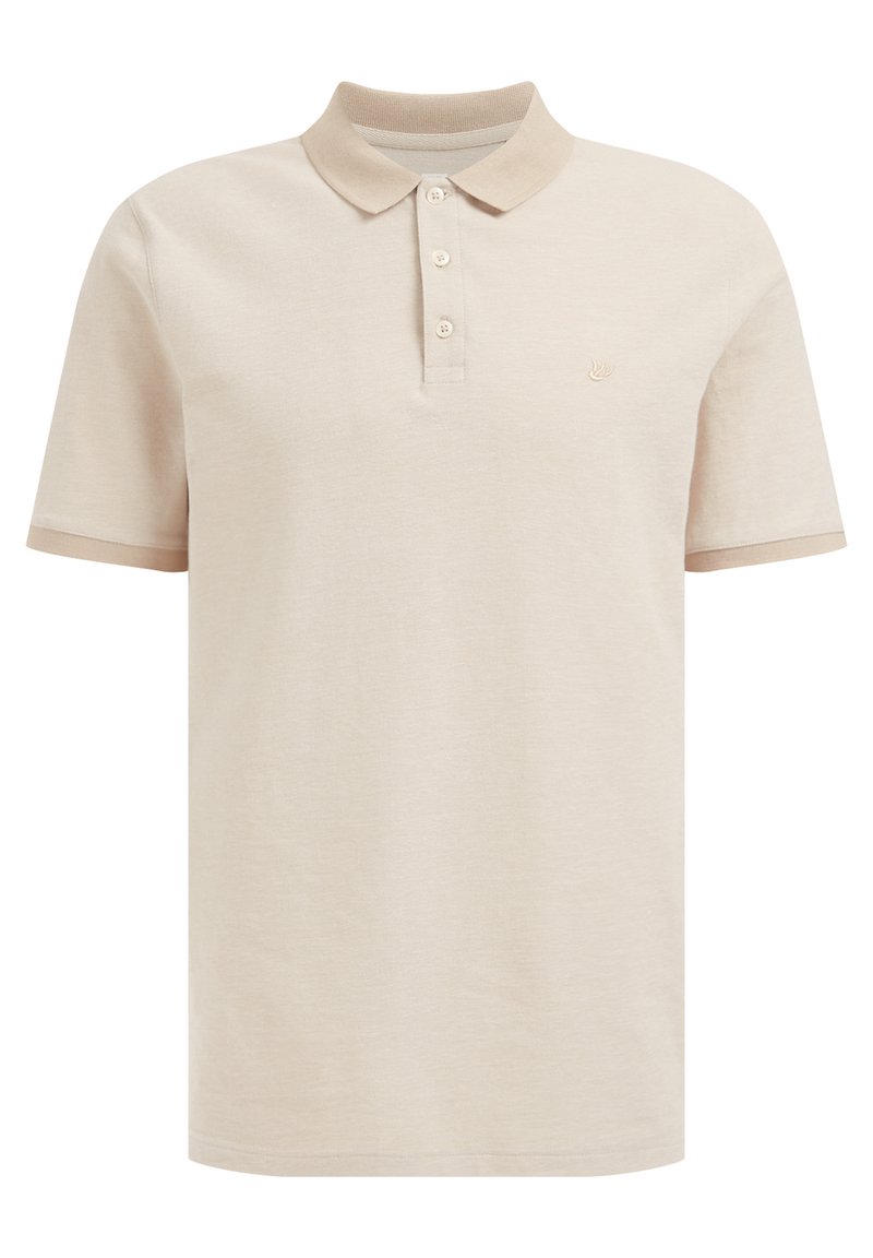 WE Fashion MET STRUCTUUR Polo shirt beige Zalando.de