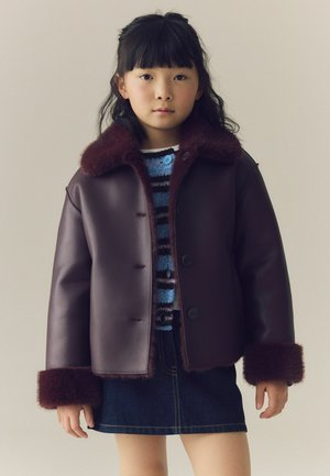 Next, Keinonahkatakki - burgundy red