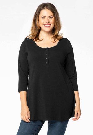 YOEK WITH BUTTONS - Langarmshirt - black