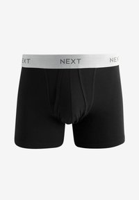 Boxer-briefs noirs en coton avec une ceinture élastique grise affichant le logo "NEXT". Coutures plates et poche moulante pour un ajustement optimal.