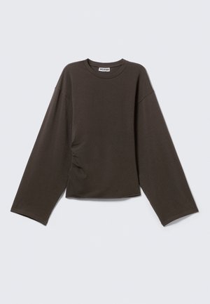 Weekday, RUCHED LONGSLEEVE DRAPE - Top s dlhým rukávom - brown dark