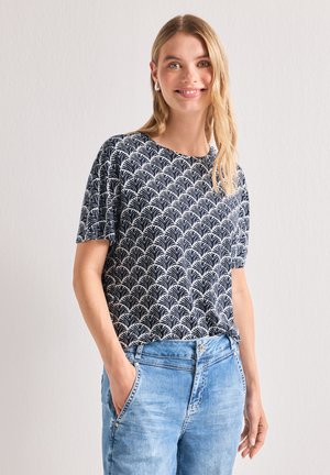 Street One, KURZARM SHIRT MIT RUNDHALS UND PRINT - T-shirt imprimé - shadowed navy