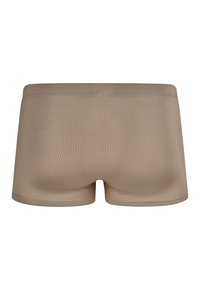 Beige Boxershorts aus glattem, leichtem Stoff. Mit nahtlosem Design und einem bequemen elastischen Bund. Klassische Passform.
