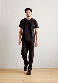 Antony Morato REGULAR FIT WITH FLOCK AND MATT LOGO - Camiseta estampada - ink blue