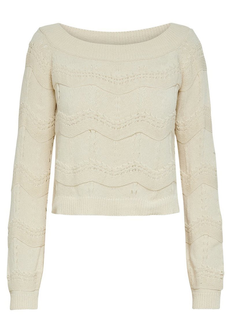ONLY STRICKPULLOVER OFF SHOULDER - Camisola - eggnog