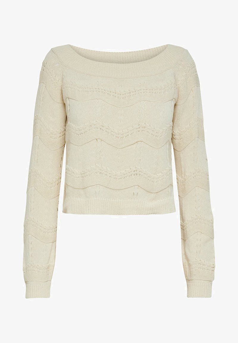 ONLY STRICKPULLOVER OFF SHOULDER - Camisola - eggnog