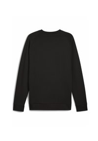 Hanorac negru cu mâneci lungi tip raglan, decolteu rotund și manșete ribbate. Textură netedă cu un design clasic.