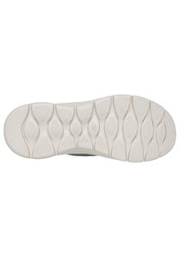 Semelle de sneaker légère avec un extérieur en caoutchouc blanc texturé, présentant un motif en vagues allongé pour l'adhérence et la flexibilité.
