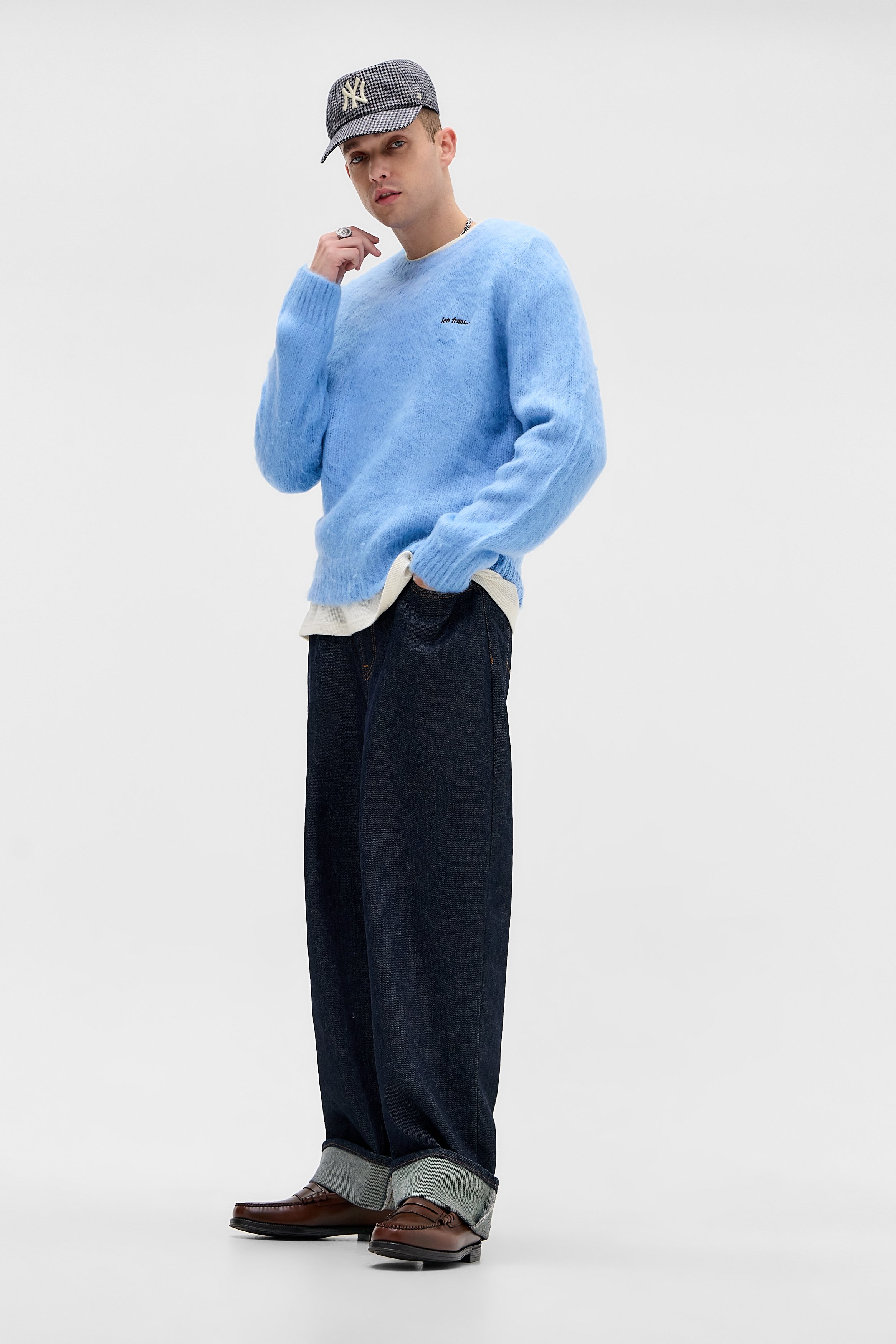 iets frans REMI BRUSHED UNISEX - Jumper - blue/light blue