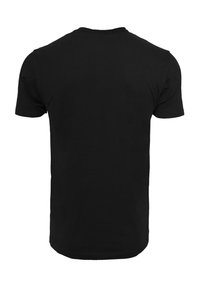 Black short-sleeve T-shirt made of cotton. Features a classic crew neck and smooth texture. No visible patterns or designs.