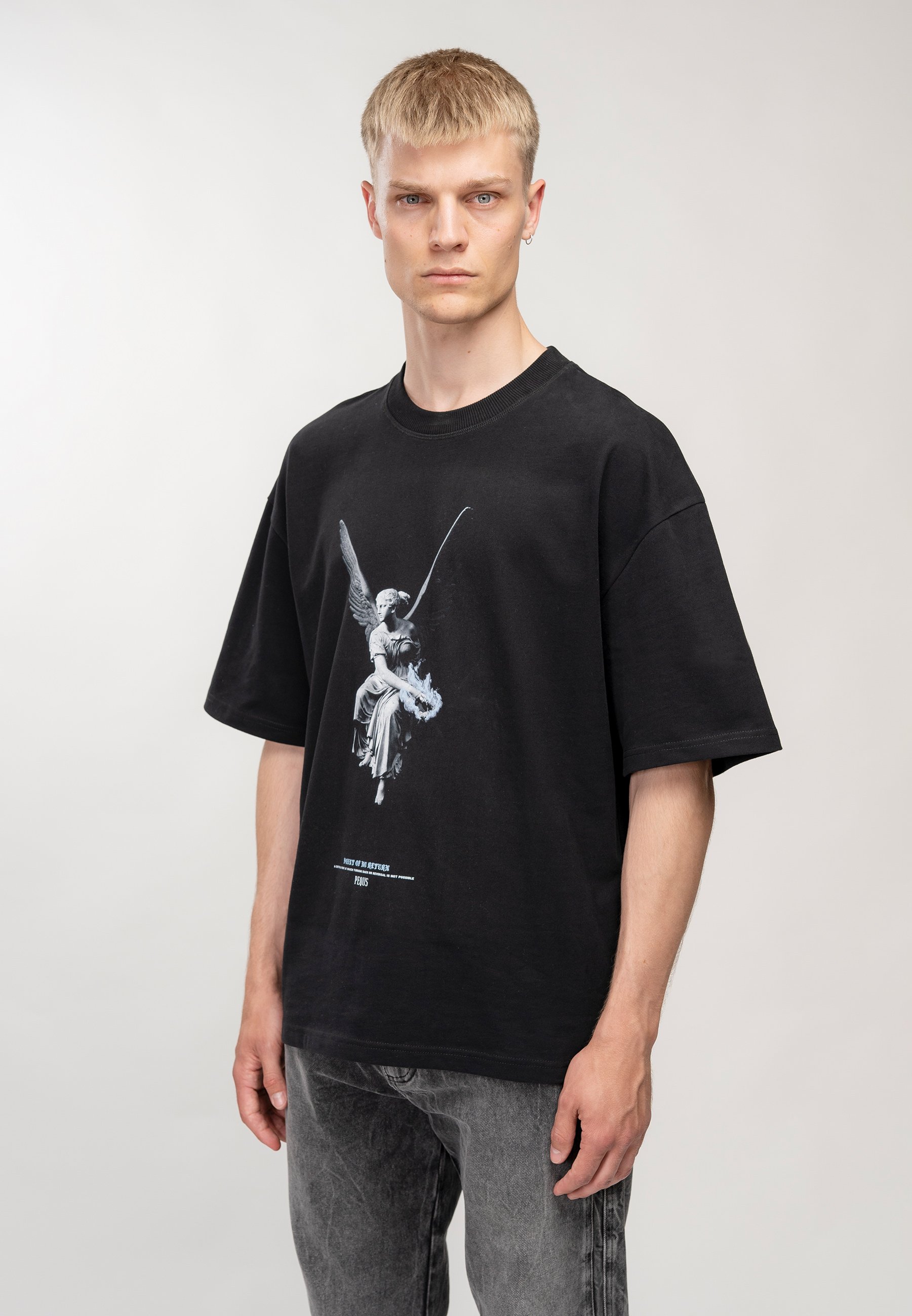 PEQUS UNISEX FALLEN VINTED WASHED - T-shirt print - vintage  washed/donkergrijs - Zalando.nl