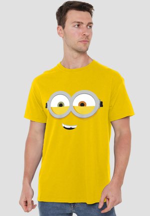 Universal Studios, MINIONS BOB FACE - Print T-shirt - yellow