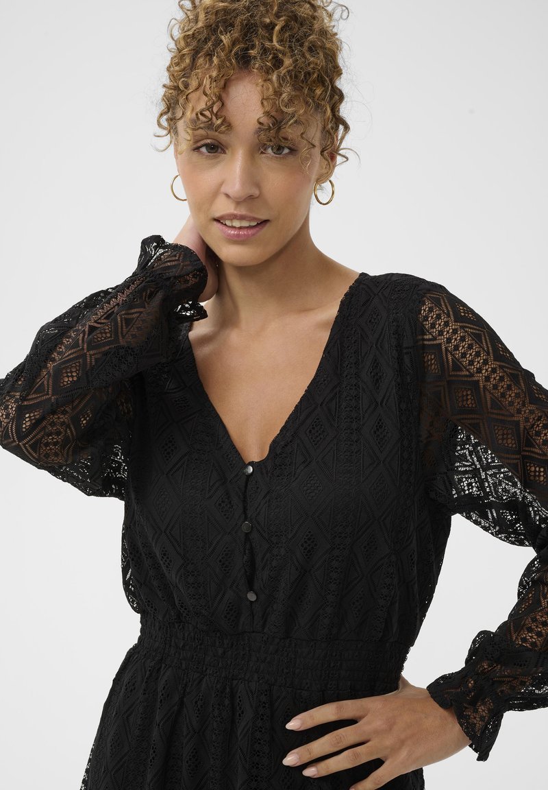 Cream CRDANIKA LS LACE DRESS - Cocktail dress / Party dress - pitch black/ black - Zalando.ie