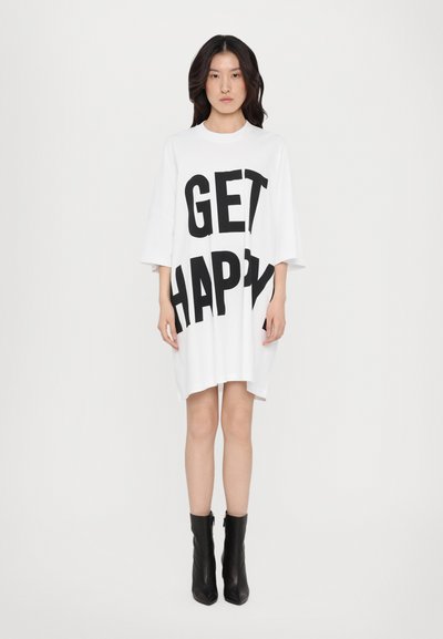 MOSCHINO READ THROUGH THE LINES - Jersey dress - fantasia bianco