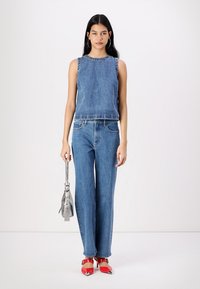 Abercrombie & Fitch Denim Shell Top - Blouse - blue
